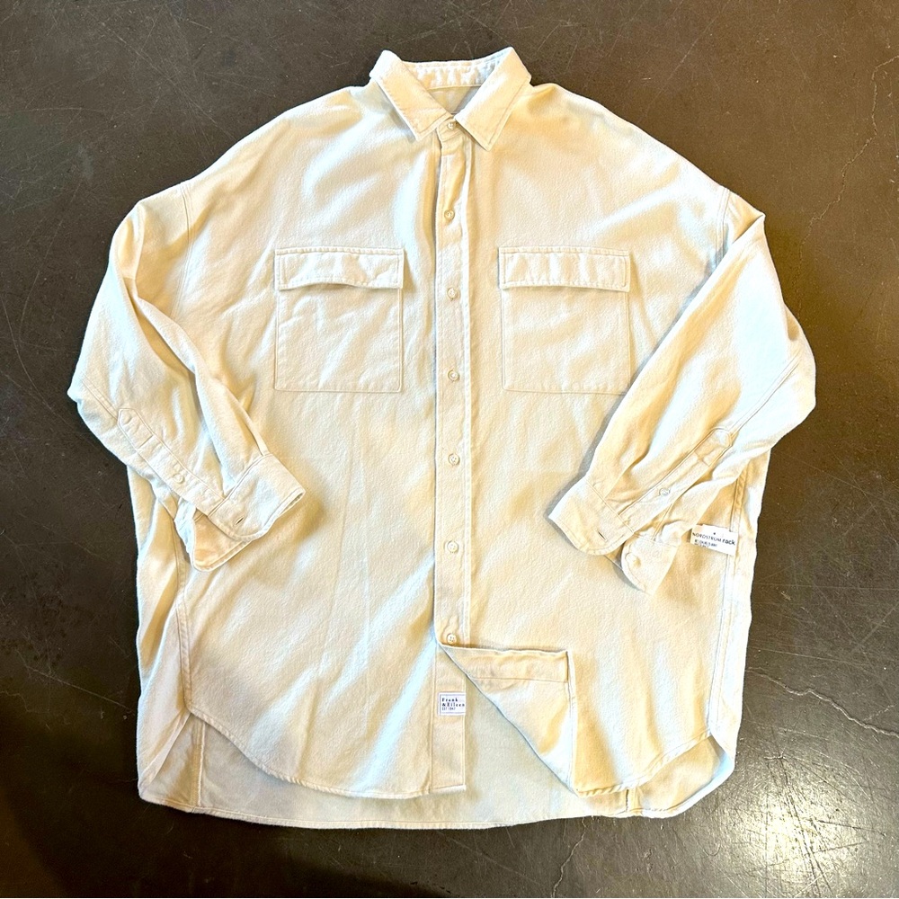 NWT - Frank & Eileen McCloghlin Cotton Flannel Shirt Jacket - Cream - XS / S - Picture 4 of 14
